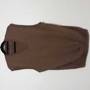Brooks Brothers sweater vest pullover men XXL 100% merino wool brown Y2K grandpa